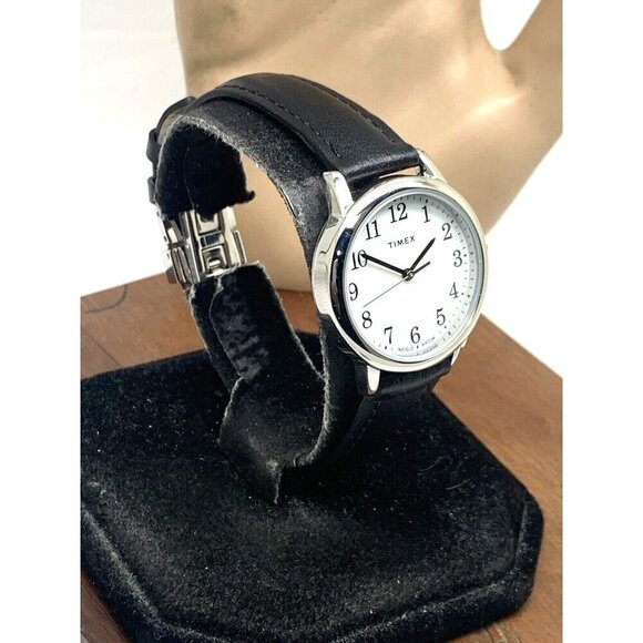 Timex Women's Watch TW2V69100 Indiglo Quartz White Dial Black Leather Ba… - Picture 2 of 14